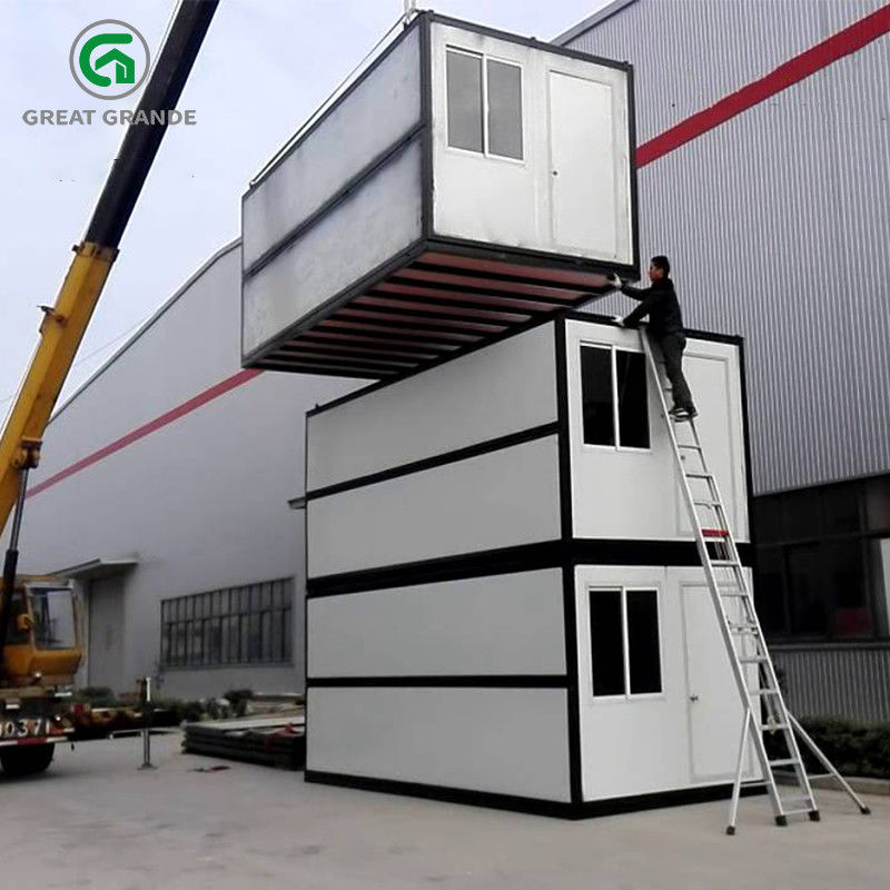 一時的なオフィスのためのプレハブの折る容器の家および建築現場の調節