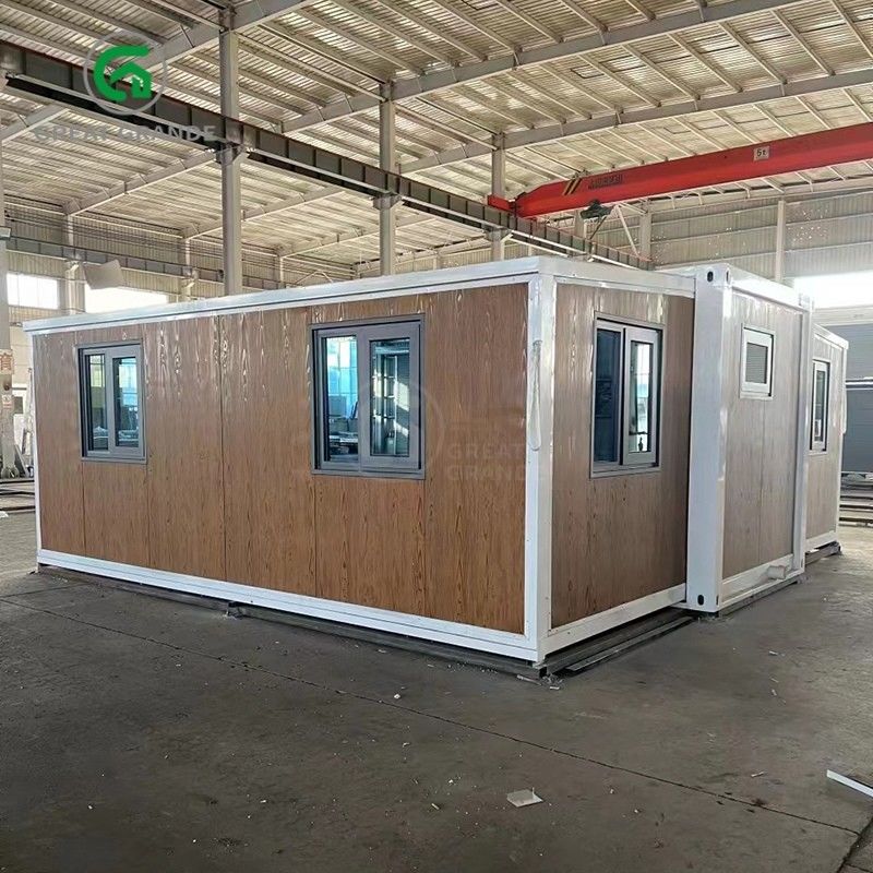 20フィート折りたたみ小屋 メーカー ブラウンガラスドア 10分 鋼筋フレームを建てる