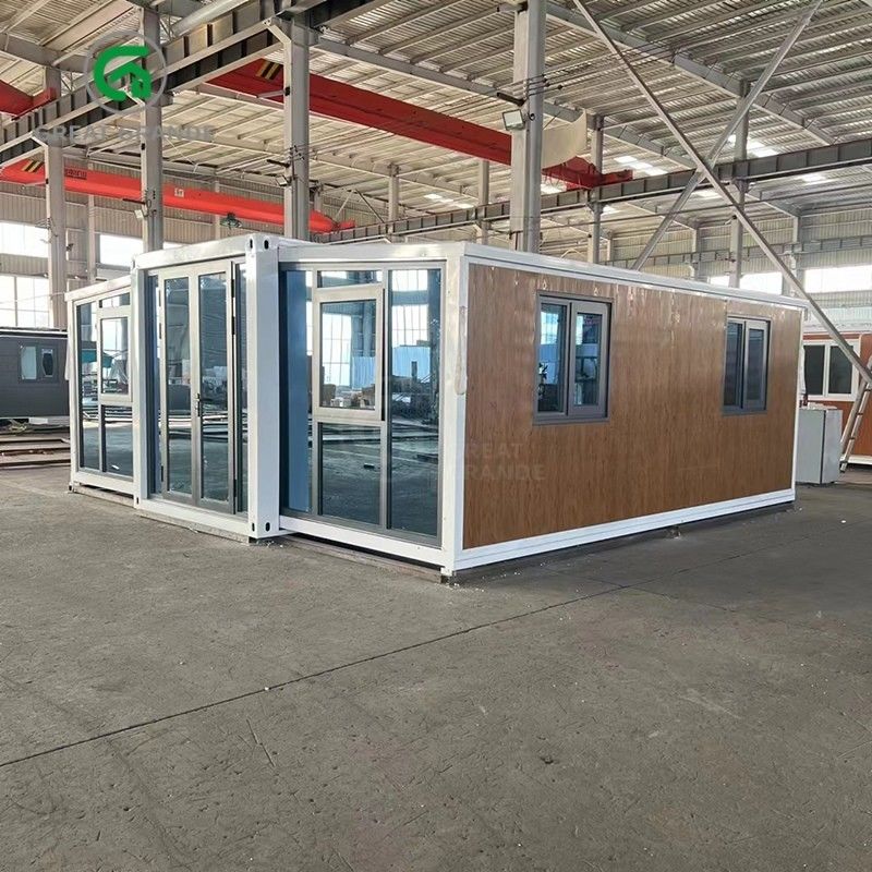 20フィート折りたたみ小屋 メーカー ブラウンガラスドア 10分 鋼筋フレームを建てる